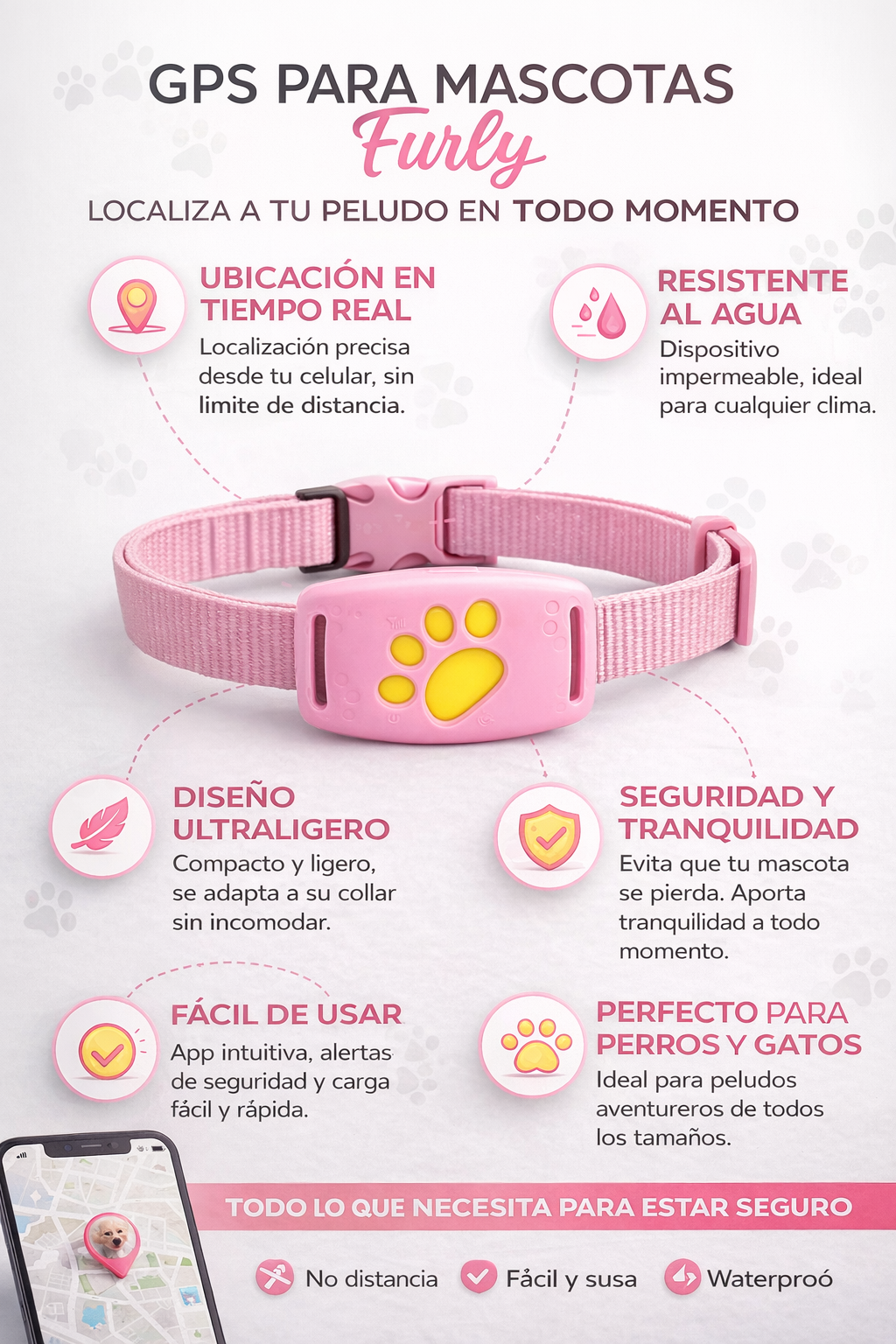 Tranquilidad en cada paso 🐾 GPS para saber siempre dónde está